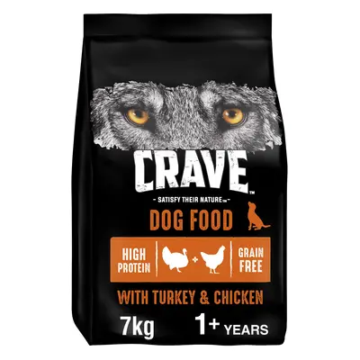 CRAVE Adult Turkey & Chicken Dry Dog Food - 7kg