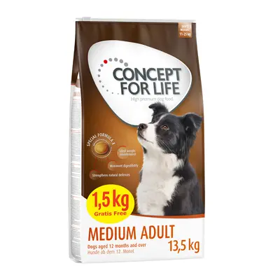 13.5kg Concept for Life Dry Dog Food - 12kg + 1.5kg Free! * - Medium Adult (13.5kg)