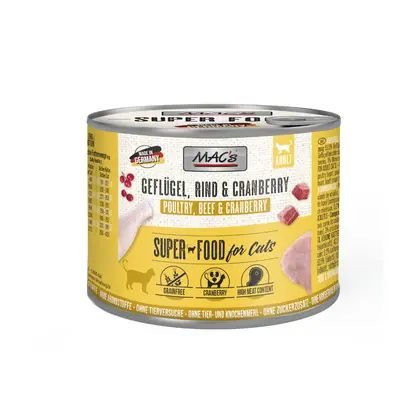 MAC's Cat 6 x 200g - Poultry, Beef & Cranberry