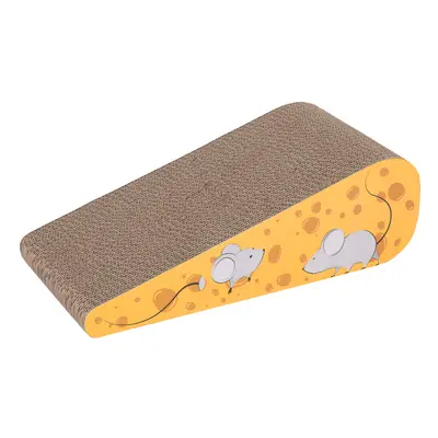 Fun Cardboard Cheese Wedge Scratch Block - 43.5 x 19 x 5-12.5 cm (L x W x H)