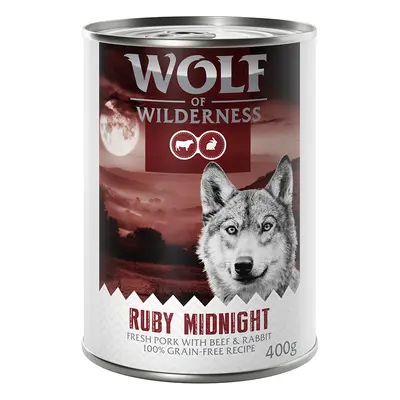 12 x 400g Wolf of Wilderness Wet Dog Food - 10 + 2 Free! * - Adult "Red Meat" Ruby Midnight: Por