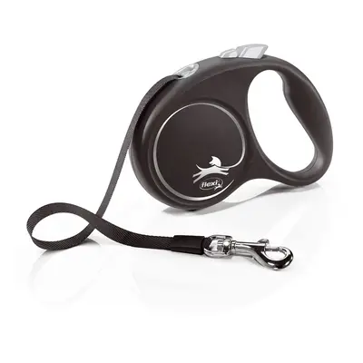 Flexi Dog Leads - Black Design (Size S: 5m, up to 15kg)