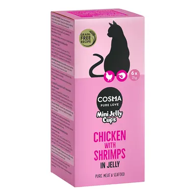 Cosma Mini Jelly Cups 6 x 25g - Chicken/Shrimps