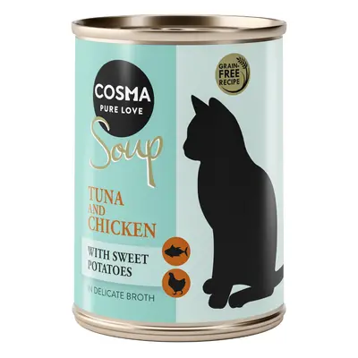 24 x 100g Cosma Soup Wet Cat Food - 20 + 4 Free! * - Tuna & Chicken with Sweet Potatoes (24 x 10