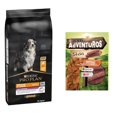 Purina Pro Plan Dry Dog Food + 120g AdVENTuROS Dog Treats Free! * - Medium & Large Adult 7+ Age 