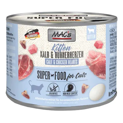 MAC's Cat 6 x 200g - Kitten (veal & chicken hearts)