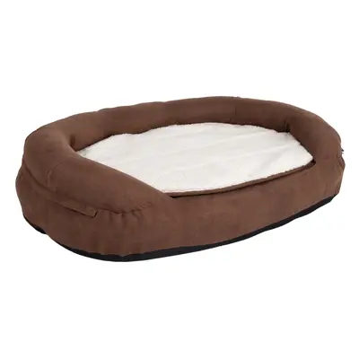 Oval Memory Foam Dog Bed - Brown - 100 x 65 x 24 cm (L x W x H)