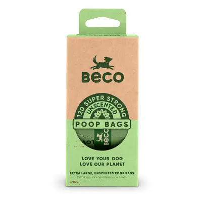 Beco Unscented Dog Poop Bags - 120 Bags (8 Rolls)