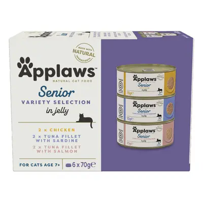 Applaws Senior Cat Cans 70g - Mixed Pack: 3 Varieties (6 x 70g)