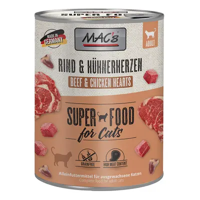 MAC's Cat 6 x 800g - Beef & Chicken Hearts