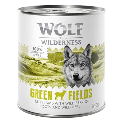 24 x 800g Wolf of Wilderness Wet Dog Food – Special Price! * - Adult Single Protein Green Fields