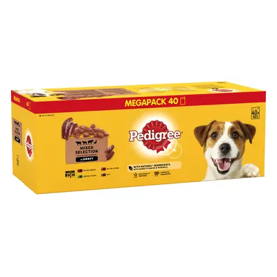 40 x 100g Pedigree Gravy Multipack Wet Dog Food - 30 + 10 Free! * - Gravy Multipack (40 x 100g)