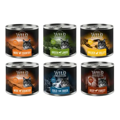 Wild Freedom Adult Mixed Trial Pack - 6 x 200g Mixed Pack I (Chicken, Pollock, Lamb, Rabbit, Gam