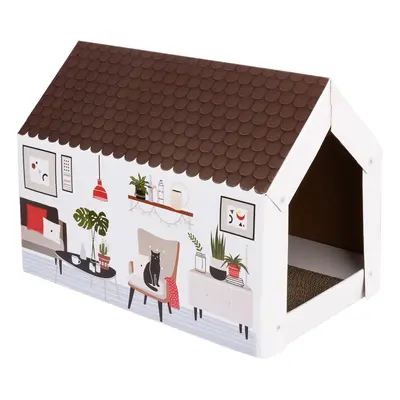 XL Cat Den with Scratching Pad Winter Edition - 58 x 36 x 41cm (L x W x H)