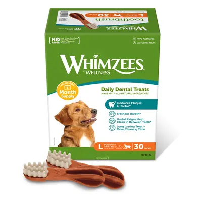 Whimzees by Wellness Monthly Toothbrush Box - Saver Pack: 2 x Size L