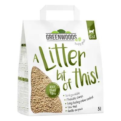 Greenwoods Plant Fibre Natural Clumping Litter - 8l (approx. 3.4kg)