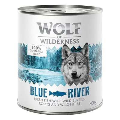 24 x 800g Wolf of Wilderness Wet Dog Food – Special Price! * - Adult Single Protein Blue River -