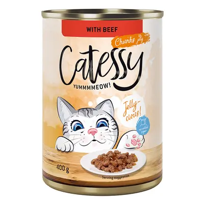 Catessy Chunks in Gravy or Jelly 12 x 400g - Beef in Jelly