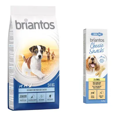 14kg Briantos Dry Dog Food + 2 x 27g Briantos Dog Snack Free! * - Junior (14kg) + Small Cheese C