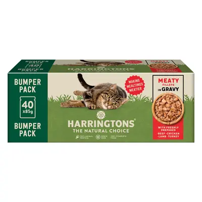 Harringtons Complete Grain-free Adult Cat – Meaty Selection in Gravy - Bumper Pack: 40 x 85g