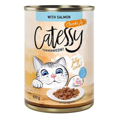 Catessy Chunks in Gravy or Jelly 12 x 400g - Salmon in Jelly