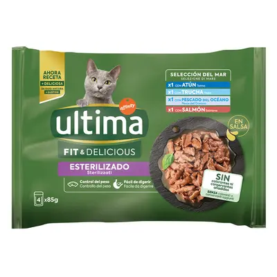 96 x 85g Ultima Sterilised Wet Cat Food - 86 + 10 Free! * - Fish Selection (96 x 85g)