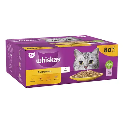 Whiskas 1+ Poultry Feasts in Jelly - 80 x 85g