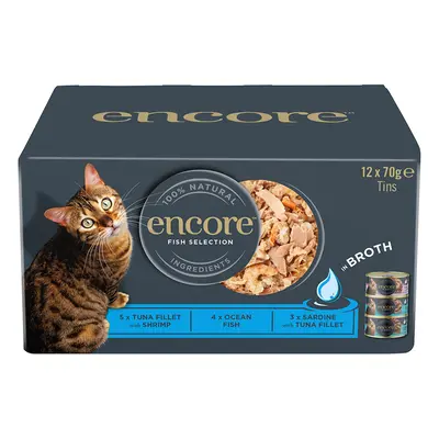 Encore Cat Tin in Broth 12 x 70g - Fish Selection