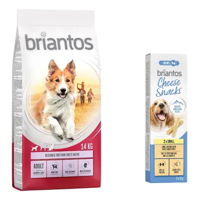 14kg Briantos Dry Dog Food + 2 x 27g Briantos Dog Snack Free! * - Adult Salmon & Rice (14kg) + S