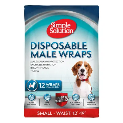 Simple Solution Disposable Diaper for Male Dogs - Size S: 30 - 48 cm, 12 pieces