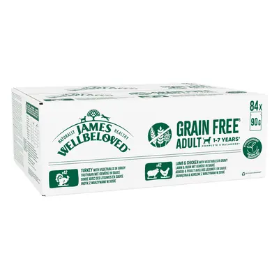 James Wellbeloved Adult Hypoallergenic Grain Free Pouches - Mixed Selection in Gravy - 84 x 90g