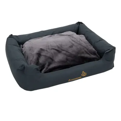 Dog bed Sleepy Time grey with cushion - 80 x 65 x 30 cm (L x W x H)