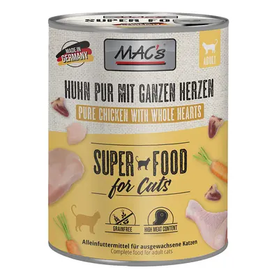 MAC's Cat 6 x 800g - Pure Chicken with Whole Poultry Hearts