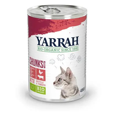 Yarrah Organic Chunks 6 x 405g - Organic Chicken & Organic Beef with Organic Nettle & Organic To