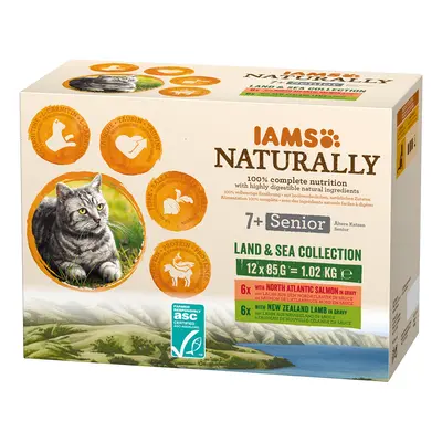 48 x 85g IAMS Naturally Wet Cat Food - 36 + 12 Free! * - Senior – Land & Sea Collection (48 x 85