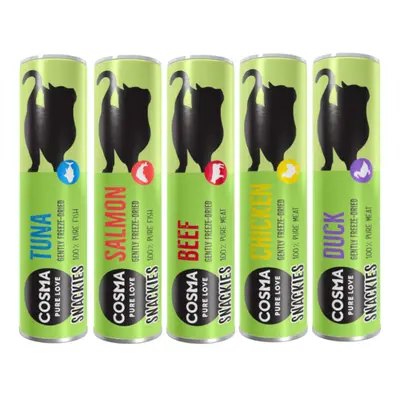 Cosma Snackies Mixed Trial Packs - 5 Varieties (76g) - tuna,salmon,chicken,duck,beef