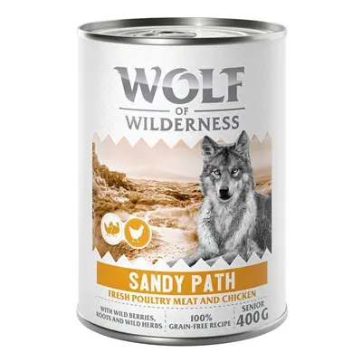 6 x 400g Wolf of Wilderness Wet Dog Food - 5 + 1 Free! * - Senior ''Expedition'' Sandy Path - Po