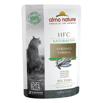 6 x 55g Almo Nature HFC Natural Plus Wet Cat Food - 5 + 1 Free! * - Sardine (6 x 55g)