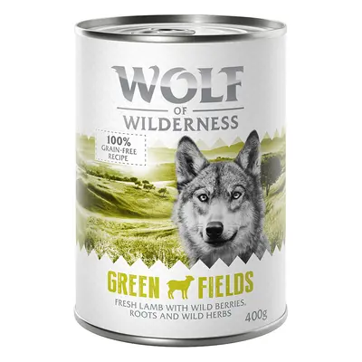 6 x 400g Wolf of Wilderness Wet Dog Food - 5 + 1 Free! * - Green Fields - Lamb (6 x 400g)