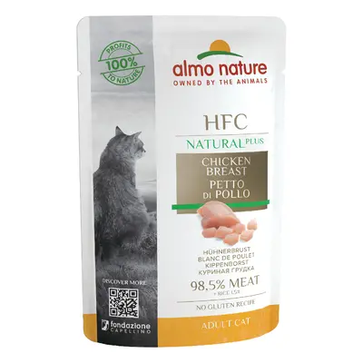 6 x 55g Almo Nature HFC Natural Plus Wet Cat Food - 5 + 1 Free! * - Chicken Breast (6 x 55g)