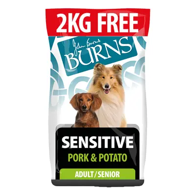 14kg Burns Dry Dog Food - 12kg + 2kg Free! * - Adult & Senior Sensitive Pork & Potato (14kg)