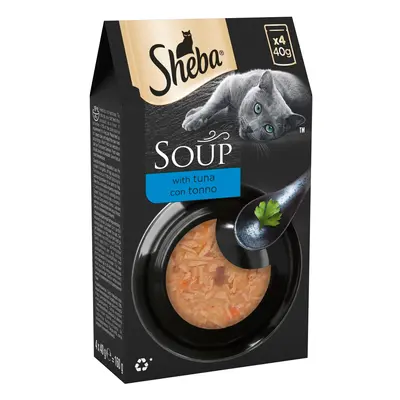 160 x 40g Sheba Wet Cat Food - 3 + 1 Free! * - Classic Soups Saver Pack with Tuna Fillets (160 x