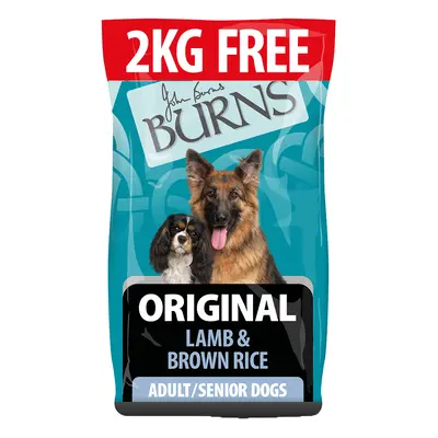 14kg Burns Dry Dog Food - 12kg + 2kg Free! * - Adult & Senior Original Lamb & Brown Rice (14kg)