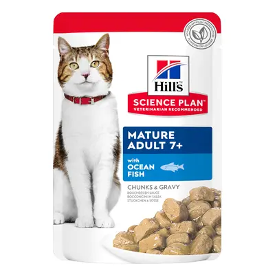 12 x 85g Hill's Science Plan Wet Cat Food - 9 + 3 Free! * - Mature Adult Pouches Ocean Fish (12 