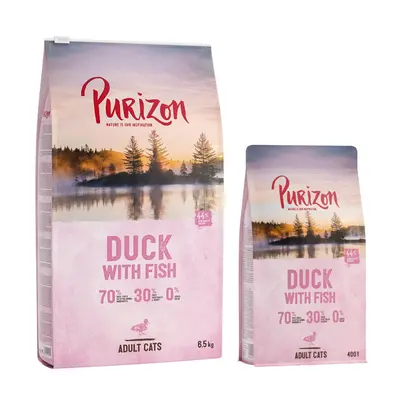 6.9kg Purizon Dry Cat Food - 6.5kg + 400g Free! * - Adult Grain-Free Duck with Fish (6.5kg + 400