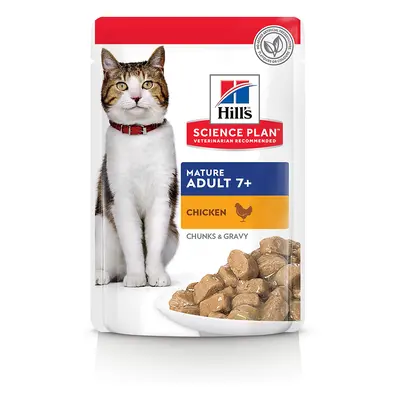 12 x 85g Hill's Science Plan Wet Cat Food - 9 + 3 Free! * - Mature Adult Pouches Chicken (12 x 8