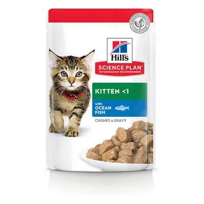 12 x 85g Hill's Science Plan Wet Cat Food - 9 + 3 Free! * - Kitten Pouches Ocean Fish (12 x 85g)