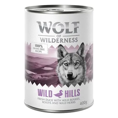 6 x 400g Wolf of Wilderness Wet Dog Food - 5 + 1 Free! * - Wild Hills - Duck (6 x 400g)