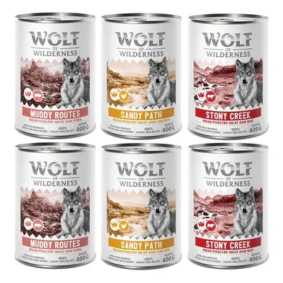 6 x 400g Wolf of Wilderness Wet Dog Food - 5 + 1 Free! * - Senior ''Expedition'' Mixed Pack (2x 