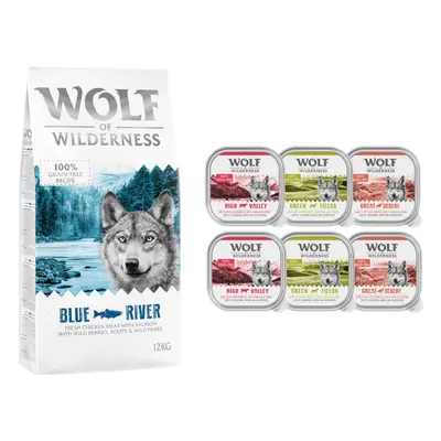 Wolf of Wilderness Dry Dog Food + Wolf of Wilderness Wet Dog Food Free! * - Adult "Blue River" -